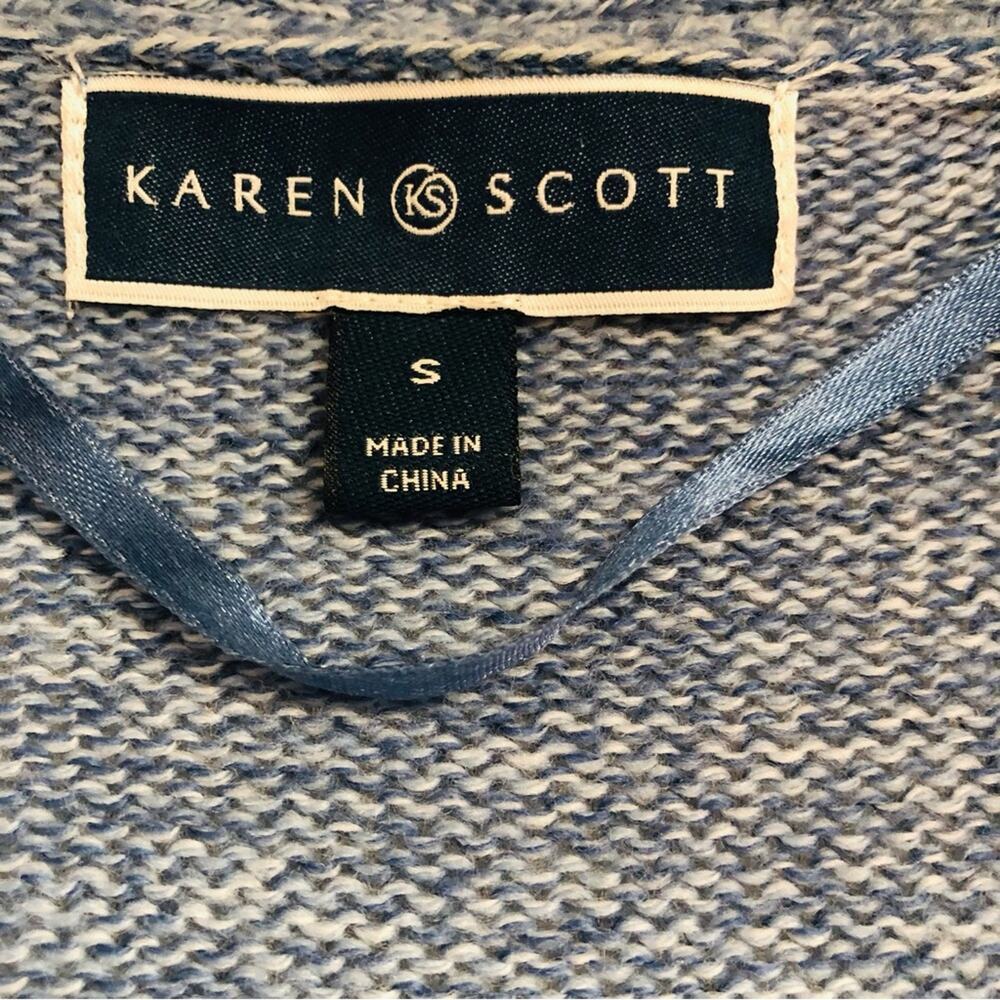 Karen Scott Blue Open Front Sweater Long Sleeve Comfortable Classic Fit - Picture 8 of 16